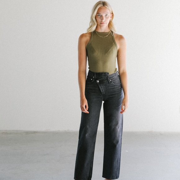 Agolde Denim - Agolde Criss Cross Jeans in Savage Black
